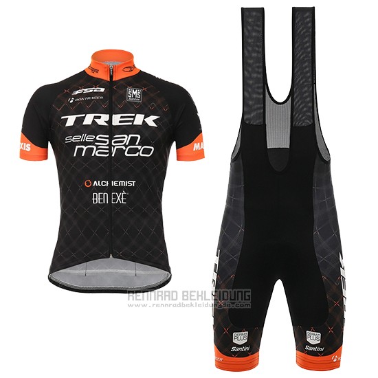 2017 Fahrradbekleidung Trek Shwarz Trikot Kurzarm und Tragerhose - zum Schließen ins Bild klicken